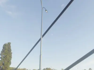 Street Light 11 version 14 10m with pole 4 Low-poly 3D model