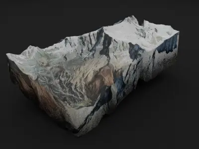 Annapurna IV Low-poly 3D model
