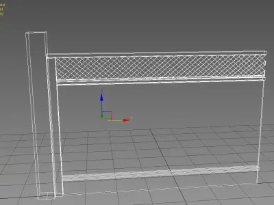 Fence 1 wooden with lattice 3D model