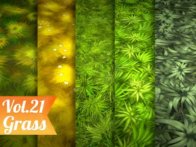 Stylized Grass Vol 21 - Hand Painted Texture Pack Texture