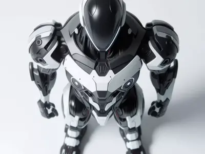 Futuristic Stealth Mech 3D Character Lowpoly Armor Sci-Fi Design Low-poly 3D model