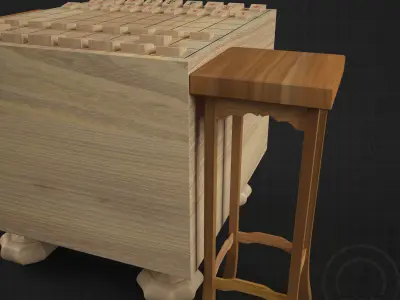 Chess Japanese Shogi - 1 masked- traditional Low-poly 3D model