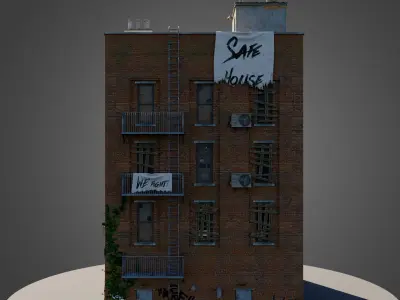 Abandoned building Low-poly 3D model