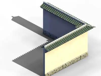 Game River Yang City - a small wall -02 3D model