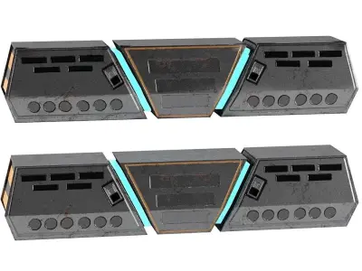 20 Scifi Urban Kitbash Vol 1 Low-poly 3D model