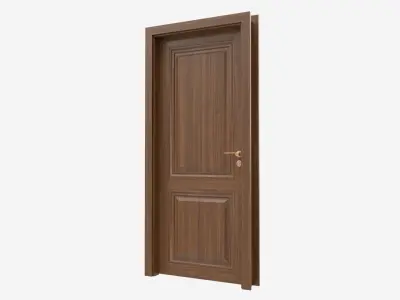 Classic Wooden Interior Door with Furniture 018 3D model