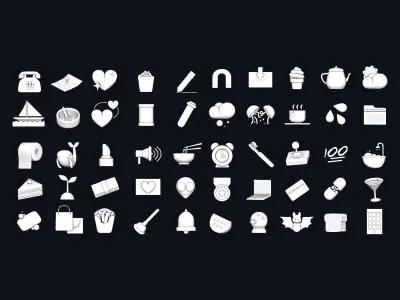 50 new Animated Emojis Low-poly 3D model