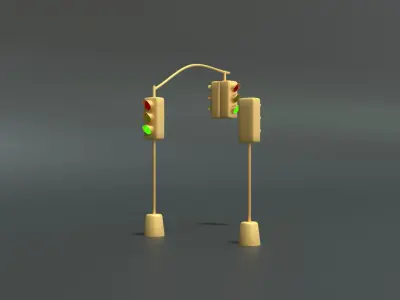 Traffic Light 3D Model Low-poly 3D model
