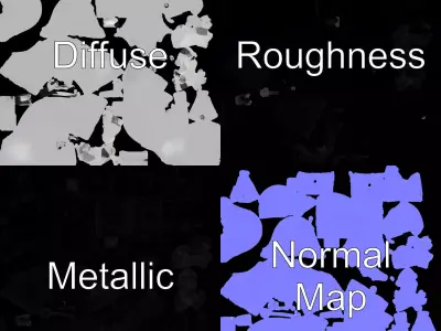 Modern White Urinal model pack Low-poly 3D model