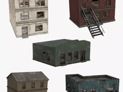 Houses Pack Low-poly 3D model