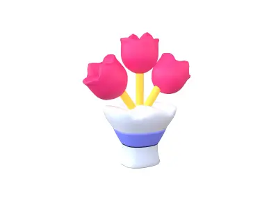 Flower Bouquet Icon v1 001 Low-poly 3D model