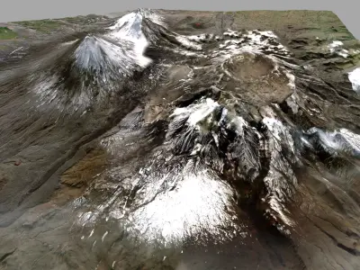 Volcano Klyuchevskaya Sopka 3D model