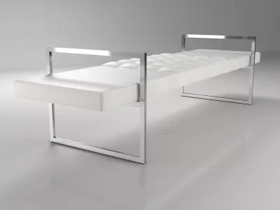 Tech bench with metal frame 3D model