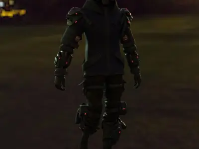 Cyberpunk Character Cyber Hunter 3D model