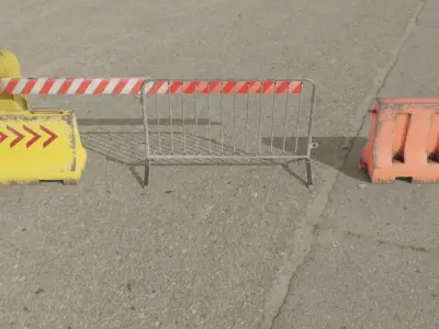 Road Barrier Low-poly 3D model