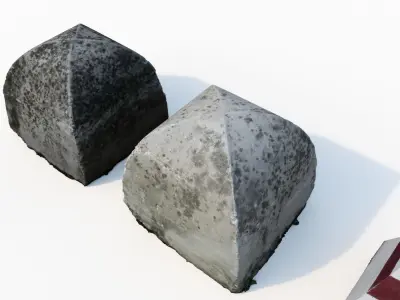 Street concrete barrier set 3D model