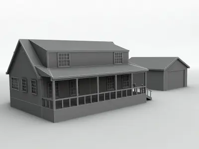 House 10 Low-poly 3D model