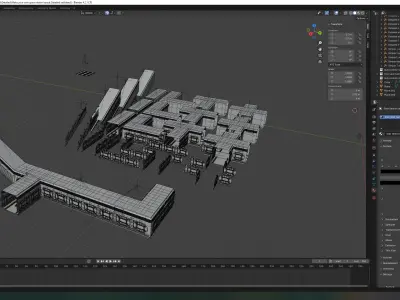 Make your own space station layout - Detailed set Low-poly 3D model