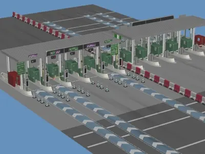 Highway Toll-Gate  3D model