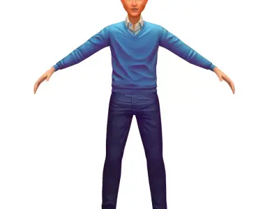 Cartoon Low Poly Style Avatar 001 3D Model Low-poly 3D model