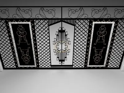 reja porton de hierro forjado 3D model