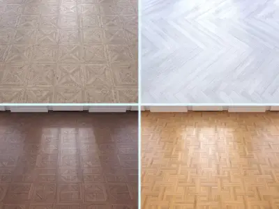 Parquet - Laminate - Wooden floor 4 in 1 Low-poly 3D model