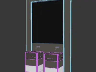 Bathroom door with two boxes 3D model