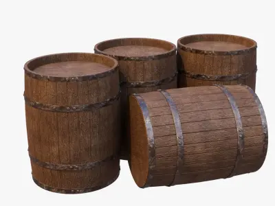 Stack of Barrels 3D model