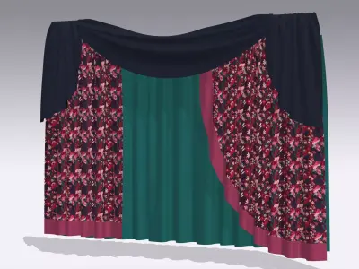 Curtain Low-poly 3D model