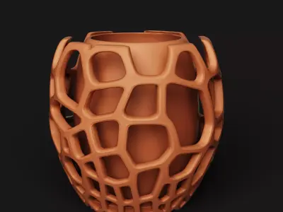 Voronoi Geometric Planter - Modern 3D Printed Flower Pot  Free 3D print model