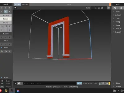 Voxel Home materials Low-poly 3D model