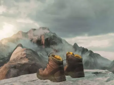 Hiking Boots - Lowpoly Game Asset Low-poly 3D model