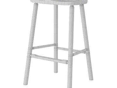 Another Country Hardy Bar Stool without back oak Low-poly 3D model