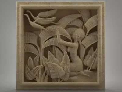 girl relief 3D model