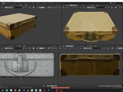 Vintage Suitcase Low-poly 3D model