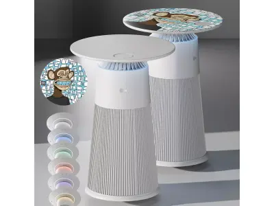 3 Tables Air Purifier LG PuriCare AeroFurniture RGB Lighting 3D model