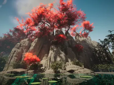 Japanese Plants 17 Assets Low-poly 3D model