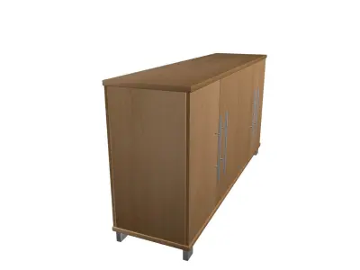 Cabinet wooden sideboard with two doors 3D model