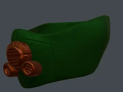 Gas mask respirator scifi futuristic Low-poly 3D model Low-poly 3D model