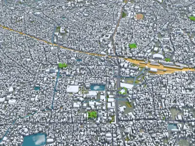 Thiruvananthapuram Kerala India 35km AI Low-poly 3D model