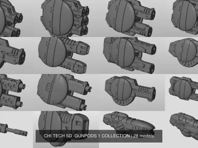 CHI TECH SD  GUNPODS 1 COLLECTION 3D Model Pack