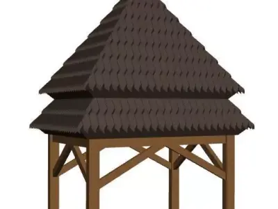 Wooden arbour 3D model