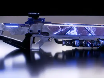 Scifi-Plasma Rifle Low-poly 3D model