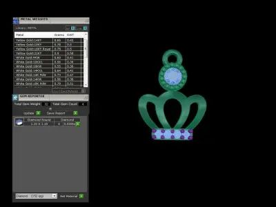 Kids Crown Pendants 3dm STL OBJ FBX Renders Details 3D print model