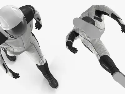Futuristic Space Suit Walking Pose 3D model