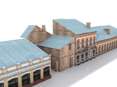 Kiev street Low-poly 3D model
