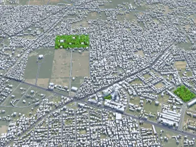 Bahawalpur Pakistan 25km AI Low-poly 3D model