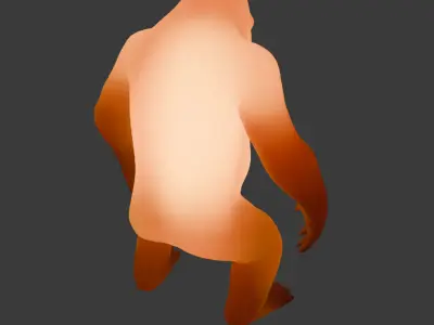 Indirect lighting of large monkeys Low-poly 3D model