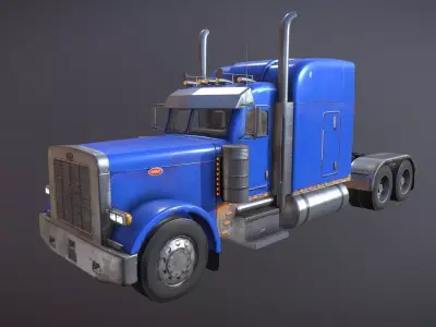 Next Generation Blue Big Head Truck Low-poly 3D model