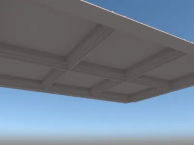 celling double hung window frame Low-poly 3D model